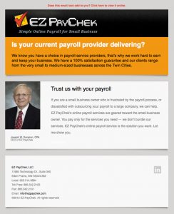 EZ PayChek email image
