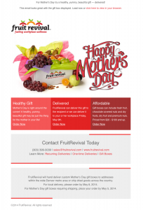 FruitRevival Mother's Day email image