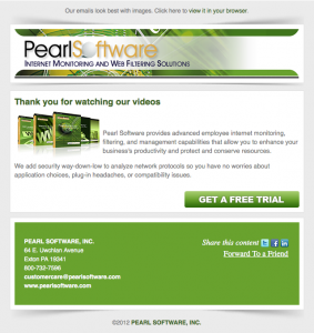 Pearl Software confirmation email image
