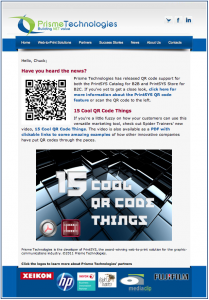 Prisme Technologies 15 Cool QR Code Things email image