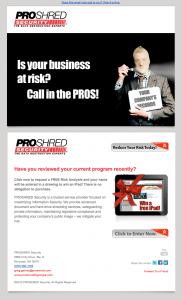 ProShred Security free quote email image